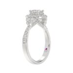 18K WHITE GOLD 1 5/8CT ROUND/PRINCESS DIAMOND LADIES RING(CENTER STONE PRINCESS DIAMOND 1/2CT) - Image 5
