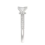 18K WHITE GOLD 1/2CT ROUND DIAMOND LADIES SEMI MOUNT RING(CENTER STONE MOUNT EMERALD DIAMOND 1CT) - Image 6