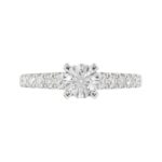 18K WHITE GOLD 1/2CT ROUND DIAMOND LADIES SEMI MOUNT RING(CENTER STONE MOUNT ROUND DIAMOND 1CT) - Image 6