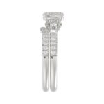 18K WHITE GOLD 1/2CT ROUND/BAGUETTE/OVAL DIAMOND LADIES BRIDAL SET(CENTER STONE OVAL DIAMOND 3/4CT) - Image 3