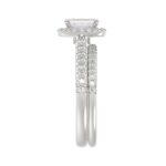 18K WHITE GOLD 1/2CT ROUND/EMERALD DIAMOND LADIES BRIDAL SET(CENTER STONE EMERALD DIAMOND 3/4CT) - Image 5