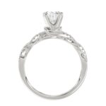 18K WHITE GOLD 1/4CT ROUND DIAMOND LADIES SEMI MOUNT RING(CENTER STONE MOUNT OVAL DIAMOND 1CT - Image 5