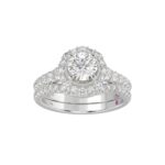 18K WHITE GOLD 1CT ROUND DIAMOND LADIES SEMI MOUNT BRIDAL SET(CENTER STONE MOUNT ROUND DIAMOND 1CT) - Image 2