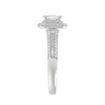 18K WHITE GOLD 1CT ROUND/BAGUETTE/EMERALD DIAMOND LADIES RING(CENTER STONE EMERALD DIAMOND 1/2CT) - Image 5