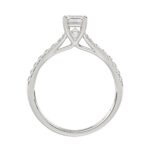 18K WHITE GOLD 1CT ROUND/EMERALD DIAMOND LADIES RING(CENTER STONE EMERALD DIAMOND 3/4CT) - Image 4