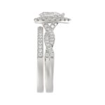 18K WHITE GOLD 1CT ROUND/PEAR DIAMOND LADIES BRIDAL SET(CENTER STONE PEAR DIAMOND 1/2CT) - Image 3