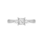 18K WHITE GOLD 1CT ROUND/PRINCESS DIAMOND LADIES RING( CENTER STONE PRINCESS DIAMOND 3/4 CT) - Image 6