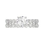 18K WHITE GOLD 2CT ROUND DIAMOND LADIES BRIDAL SET - Image 7