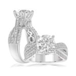 18K WHITE GOLD 3 3/4CT ROUND DIAMOND SEMI MOUNT LADIES RING (CENTER STONE ROUND DIAMOND 3.00CT)