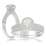 18K WHITE GOLD 3/4CT ROUND DIAMOND LADIES BRIDAL SET(CENTER STONE ROUND DIAMOND 3/4CT)