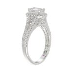 18K WHITE GOLD 3/4CT ROUND/EMERALD DIAMOND LADIES BRIDAL SET(CENTER STONE EMERALD DIAMOND 1/2CT) - Image 3