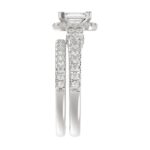 18K WHITE GOLD 3/4CT ROUND/EMERALD DIAMOND LADIES BRIDAL SET(CENTER STONE EMERALD DIAMOND 1/2CT)` - Image 3