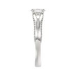 18K WHITE GOLD 3/4CT ROUND/OVAL DIAMOND LADIES RING(CENTER STONE OVAL DIAMOND 1/2CT) - Image 3