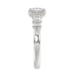 18K WHITE GOLD 3/4CT ROUND/PRINCESS DIAMOND LADIES RING(CENTER STONE PRINCESS DIAMOND 3/4CT) - Image 5
