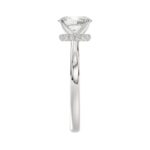 18K WHITE GOLD 7/8CT ROUND/OVAL DIAMOND LADIES RING(CENTER STONE OVAL DIAMOND 3/4 CT) - Image 5