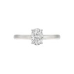 18K WHITE GOLD 7/8CT ROUND/OVAL DIAMOND LADIES RING(CENTER STONE OVAL DIAMOND 3/4 CT) - Image 6