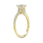 18K YELLOW  GOLD 1 1/4CT ROUND/OVAL DIAMOND LADIES RING(CENTER STONE OVAL DIAMOND 3/4CT) - Image 2
