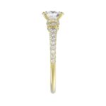 18K YELLOW  GOLD 1 1/4CT ROUND/OVAL DIAMOND LADIES RING(CENTER STONE OVAL DIAMOND 3/4CT) - Image 5