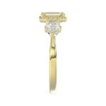 18K YELLOW GOLD 1 1/2CT ROUND/PEAR/EMERALD DIAMOND LADIES RING(CENTER STONE EMERALD DIAMOND 3/4CT) - Image 5
