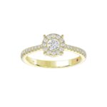 18K YELLOW GOLD 1/2CT ROUND DIAMOND LADIES RING(CENTER STONE ROUND DIAMOND 1/4CT) - Image 2