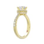 18K YELLOW GOLD 1/2CT ROUND DIAMOND LADIES SEMI MOUNT RING(CENTER STONE MOUNT ROUND DIAMOND 1CT) - Image 4