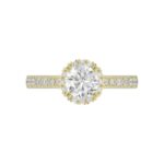 18K YELLOW GOLD 1/2CT ROUND DIAMOND LADIES SEMI MOUNT RING(CENTER STONE MOUNT ROUND DIAMOND 1CT) - Image 5