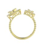 18K YELLOW GOLD 1/2CT ROUND/BAGUETTE DIAMOND LADIES FASHION RING - Image 2