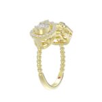 18K YELLOW GOLD 1/2CT ROUND/BAGUETTE DIAMOND LADIES FASHION RING - Image 3