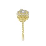 18K YELLOW GOLD 1/2CT ROUND/BAGUETTE DIAMOND LADIES FASHION RING - Image 5