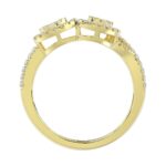 18K YELLOW GOLD 1/2CT ROUND/BAGUETTE DIAMOND LADIES FASHION RING - Image 2