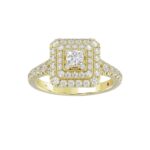 18K YELLOW GOLD 1CT ROUND DIAMOND LADIES RING - Image 3