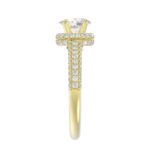 18K YELLOW GOLD 1CT ROUND/OVAL DIAMOND LADIES RING( CENTER STONE OVAL DIAMOND 1/2 CT) - Image 5