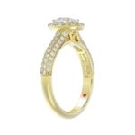 18K YELLOW GOLD 1CT ROUND/PEAR DIAMOND LADIES RING(CENTER STONE PEAR DIAMOND 1/2CT) - Image 2