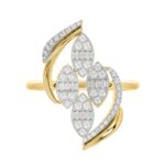 18K YELLOW GOLD 5/8CT ROUND/BAGUETTE DIAMOND LADIES FASHION RING - Image 5