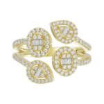 18K YELLOW GOLD 7/8CT ROUND/BAGUETTE DIAMOND LADIES FASHION RING - Image 4