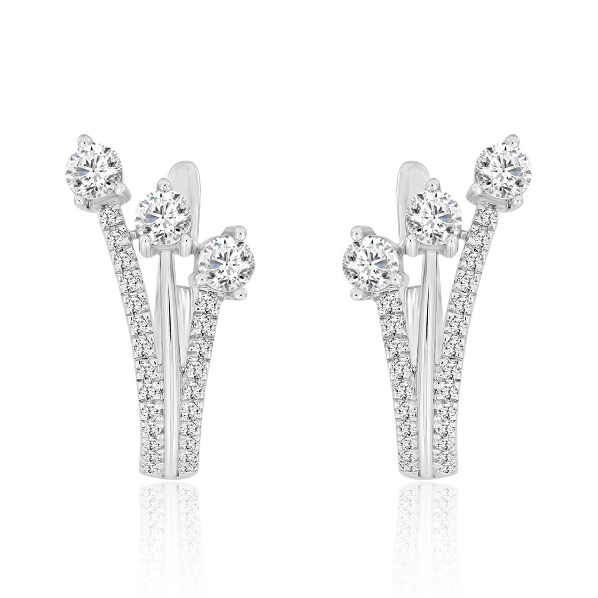 19262020_VA10182W-1201x1201.jpg 14K WHITE GOLD 1 5/8CT ROUND DIAMOND LADIES HOOP EARRINGS - Image 1