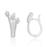 14K WHITE GOLD 1 5/8CT ROUND DIAMOND LADIES HOOP EARRINGS - Image 2