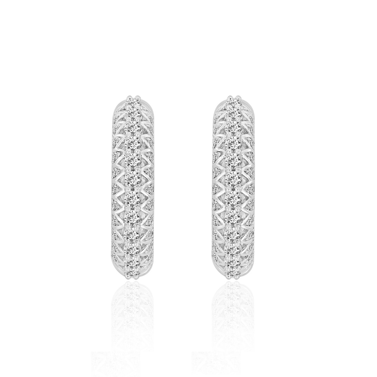 19262022_VA10227W-1201x1201.jpg 14K WHITE GOLD 1 5/8CT ROUND DIAMOND LADIES HOOPS EARRINGS - Image 1