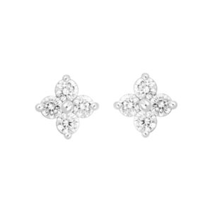 14K WHITE GOLD 1/2CT ROUND DIAMOND LADIES EARRINGS