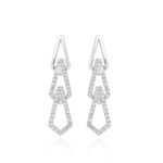 14K WHITE GOLD 3/4CT ROUND DIAMOND LADIES EARRINGS