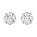 14K WHITE GOLD 3/4CT ROUND DIAMOND LADIES EARRINGS