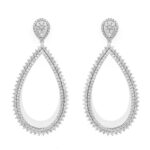 14K WHITE GOLD 3CT ROUND DIAMOND LADIES EARRINGS