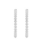 14K WHITE GOLD 4CT ROUND DIAMOND LADIES HOOPS EARRINGS