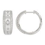 18K WHITE GOLD 1CT ROUND/MARQUISE DIAMOND LADIES EARRINGS - Image 2
