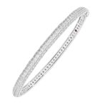 14K WHITE GOLD 3CT ROUND DIAMOND LADIES BANGLE