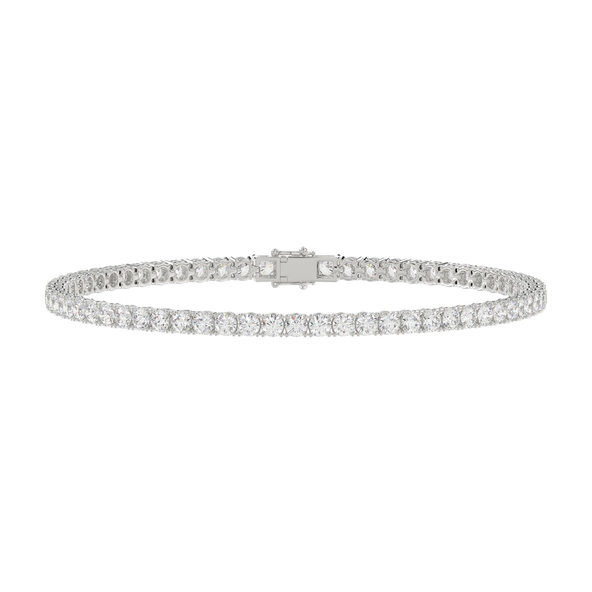 19263211_VA12192W-1201x1201.jpg 14K WHITE GOLD 3CT ROUND DIAMOND LADIES TENNIS BRACELET - Image 1
