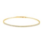 14K YELLOW GOLD 1/2CT ROUND DIAMOND LADIES BANGLE