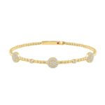 14K YELLOW GOLD 5/8CT ROUND DIAMOND LADIES BANGLE