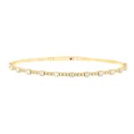 14K YELLOW GOLD 5/8CT ROUND/BAGUETTE DIAMOND LADIES FLEXIBLE BANGLE
