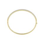 18K YELLOW GOLD 3CT ROUND DIAMOND LADIES BANGLE - Image 2
